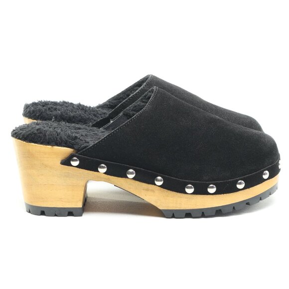 Rag & Co Tulley Suede Leather Mules Clogs Women US6 EU37 Black - Picture 3 of 17